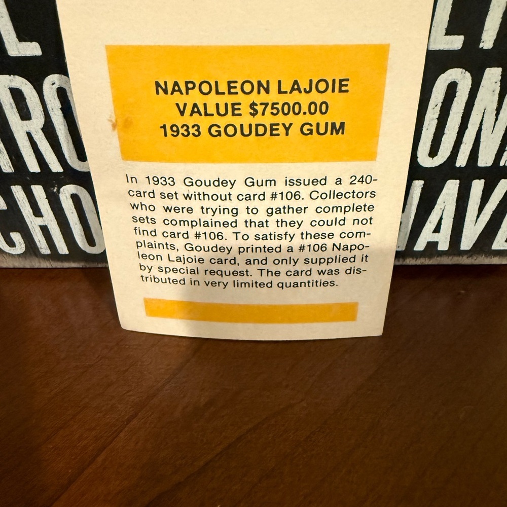 Napoleon Lajoie Baseball Card - Picture 2 of 2